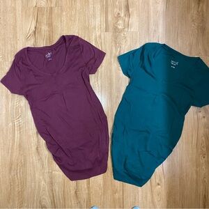 Isabel Maternity by Ingrid & Isabel Short Sleeve Tees in Plum and Teal